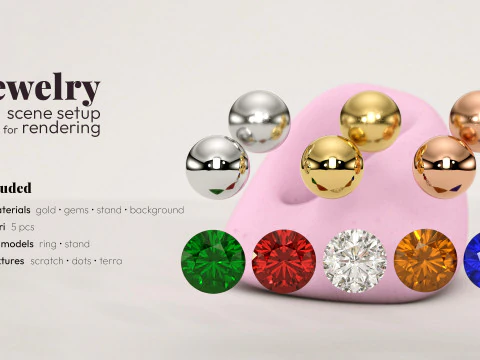 Cinema 4D with Octane Render Scene Setup for Jewelry Rendering 3D Model