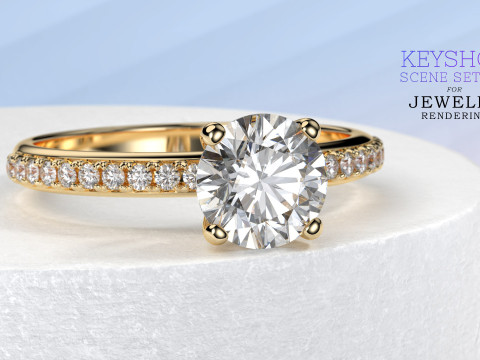 KeyShot Scene Setups with Stand for Jewelry Rendering 3D-Modell
