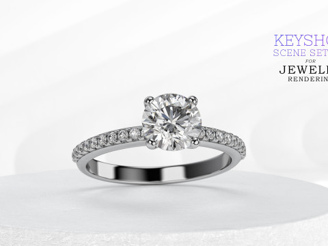 KeyShot Scene Setups with Stand for Jewelry Rendering 3D-Modell