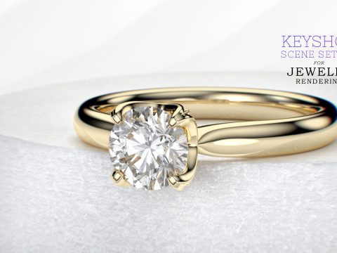 KeyShot Scene Setups with Stand for Jewelry Rendering 3D-Modell