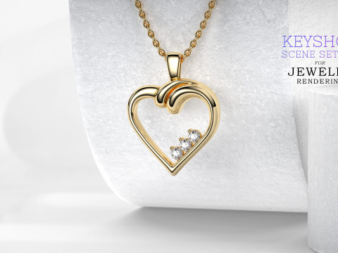 KeyShot Scene Setups with Stand for Jewelry Rendering 3D-Modell