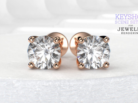 KeyShot Scene Setups with Stand for Jewelry Rendering 3D-Modell