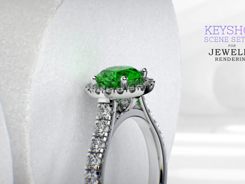 KeyShot Scene Setups with Stand for Jewelry Rendering 3D-Modell