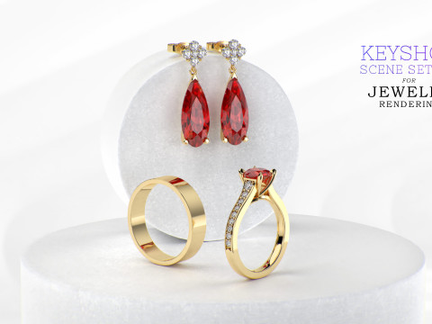 KeyShot Scene Setups with Stand for Jewelry Rendering 3D-Modell
