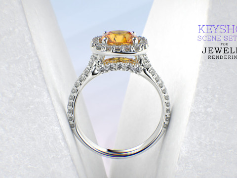 KeyShot Scene Setups with Stand for Jewelry Rendering 3D-Modell