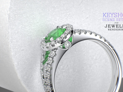 KeyShot Scene Setups with Stand for Jewelry Rendering 3D-Modell