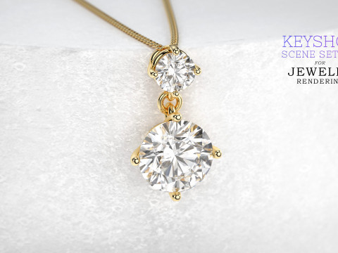 KeyShot Scene Setups with Stand for Jewelry Rendering 3D-Modell