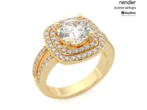 Bright KeyShot Scene Setups for Jewelry Visualization 3D Model