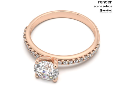 Bright KeyShot Scene Setups for Jewelry Visualization 3D Model