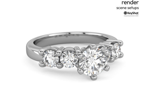 Bright KeyShot Scene Setups for Jewelry Visualization 3D Model