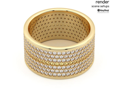Bright KeyShot Scene Setups for Jewelry Visualization 3D Model