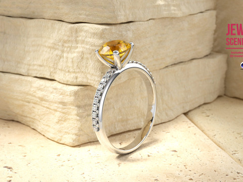 Jewelry Rendering Scene Setups with Travertine for Cinema 4D and Octane Render 3D Model