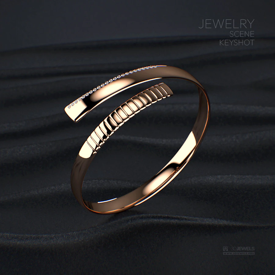 Jewelry Rendering Scene with Sand Waves for KeyShot 3D Model .c4d .max .obj .3ds .fbx .stl .blend 