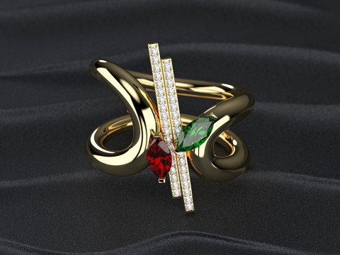 Jewelry Rendering Scene with Sand Waves for KeyShot 3D 모델