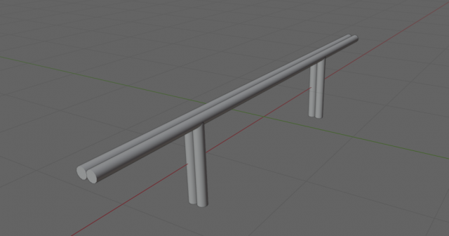 Skate Rail 2 3D Model .c4d .max .obj .3ds .fbx .stl .blend 