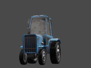 Old rusty tractor Low-poly 3D Model
