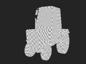 Old rusty tractor Low-poly 3D Model