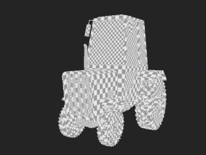 Old rusty tractor Low-poly 3D Model