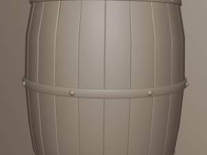Low Poly realistic barrel 3D Model