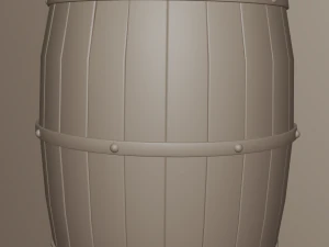 Low Poly realistic barrel 3D Model