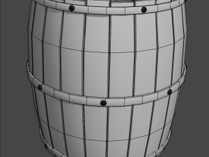 Low Poly realistic barrel 3D Model