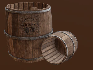 Low Poly realistic barrel 3D Model