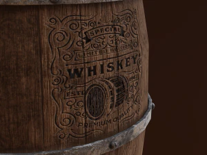 Low Poly realistic barrel 3D Model