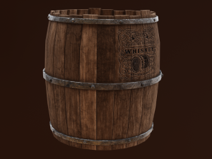 Low Poly realistic barrel 3D Model