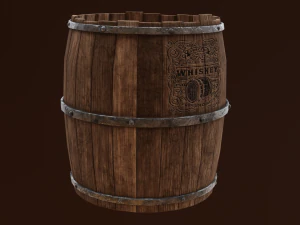 Low Poly realistic barrel 3D Model