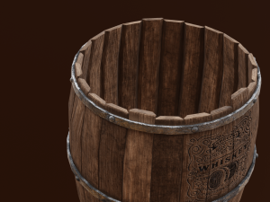 Low Poly realistic barrel 3D Model
