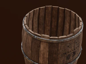 Low Poly realistic barrel 3D Model