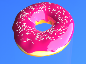 Pink donut with white sprinkles 3D 模型