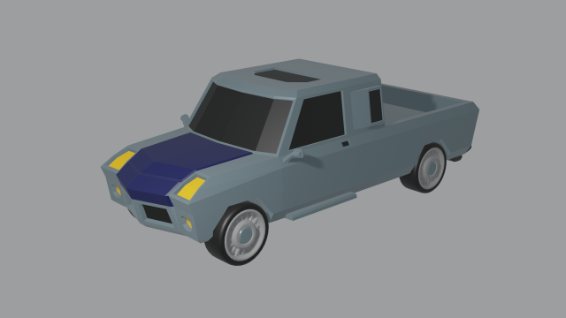 Lowpoly pickup 3D 모델 .c4d .max .obj .3ds .fbx .stl .blend 