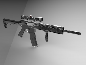 Rifle - for 3D Printing - Digital Modeling Model Cetak 3D