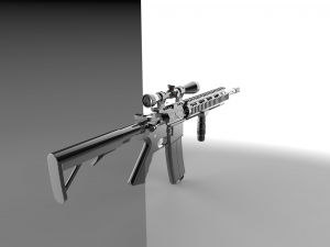Rifle - for 3D Printing - Digital Modeling Model Cetak 3D