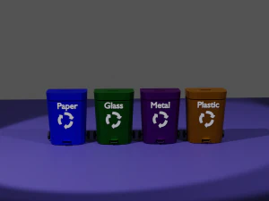 Garbage cans 3D Model
