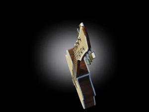 Pronto para jogo PBR de guitarra ac&uacute;stica low-poly Modelo 3D