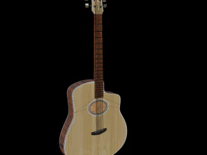 Pronto para jogo PBR de guitarra ac&uacute;stica low-poly Modelo 3D