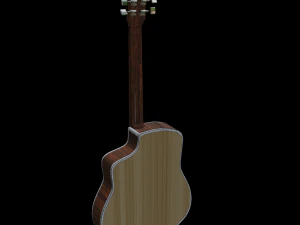 Pronto para jogo PBR de guitarra ac&uacute;stica low-poly Modelo 3D
