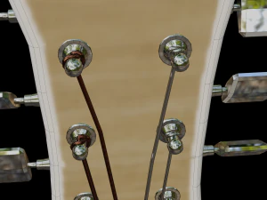 Pronto para jogo PBR de guitarra ac&uacute;stica low-poly Modelo 3D