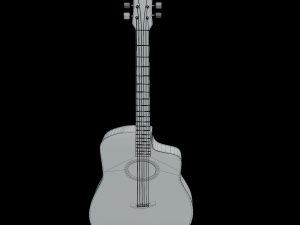 Acustic guitar low-poly PBR game ready 3D Model