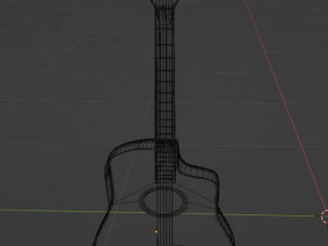 Pronto para jogo PBR de guitarra ac&uacute;stica low-poly Modelo 3D