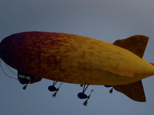 Airship PBR low poly animated 3D Model