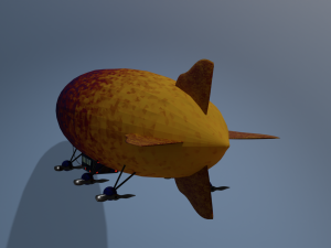 Airship PBR low poly animated 3D Model