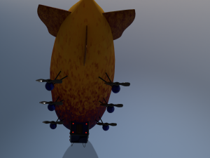 Airship PBR low poly animated 3D Model