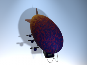 Airship PBR low poly animated 3D Model