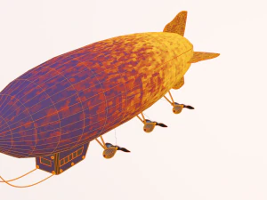 Airship PBR low poly animated 3D Model