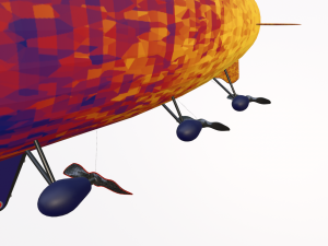 Airship PBR low poly animated 3D Model