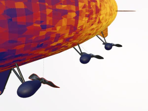 Airship PBR low poly animated 3D Model