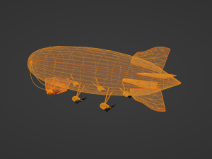 Airship PBR low poly animated 3D Model